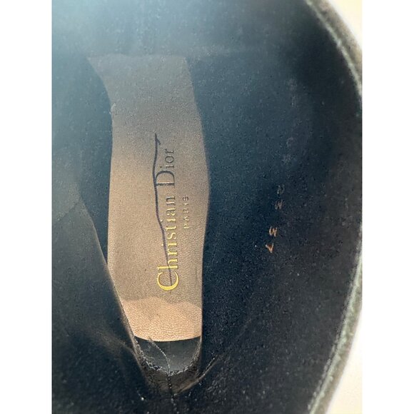 Christian Dior Black Suede Ankle Boots β Gold CD Logo Hardware - Picture 11 of 14